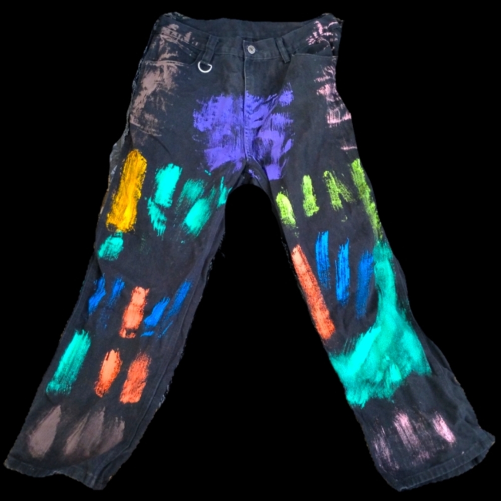 Custom Graffitied Black Jeans